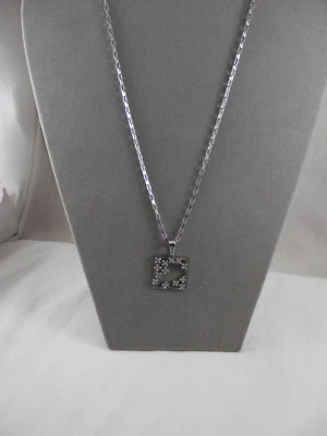 Brilho Silver Stainless Steel Crystal embellished Flower  Pendant necklace 20" - Image 1 of 4