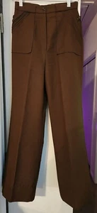 Vintage 1970s Woolco Stroller Brown Womens Pants Disco Bell Bottoms Flare Sz 10 - Picture 1 of 5