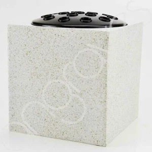 White Speckled Memorial Graveside Funeral Flower Rose Bowl Vase - Picture 1 of 4