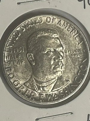 1951 Booker T Washington SILVER Commemorative Half Dollar Coin Philadelphia Mint - Image 1 of 4