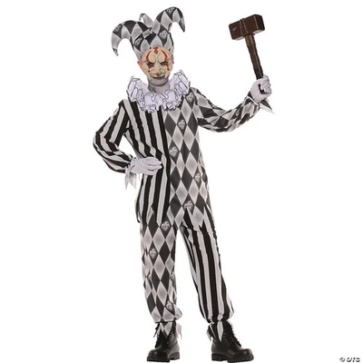 BOY'S EVIL HARLEQUIN COSTUME - Kids Halloween Costume Dress Up Party - Image 1 of 4