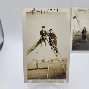 Lote de 3 fotos de escuela secundaria y patio de recreo Mobridge South Dakota - Imagen 1 de 3