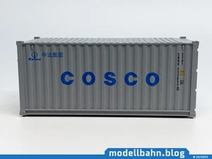 Grauer 20ft Container "COSCO" in 1:87 (H0) - Picture 1 of 5