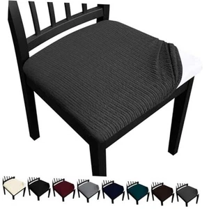 Dining Chair Seat Covers, Washable Dining Room Chair Seat Covers 6 Dark Grey - Picture 1 of 7