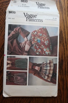 Vogue 8833 Vintage Sewing Pattern Lined Handbags Uncut - Image 1 of 3