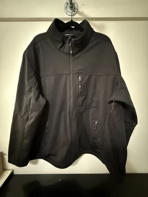Swiss Tech Jacket Mid Weight High Collar Coat Black Zip Front & Pockets Mens 3XL - Image 1 of 4