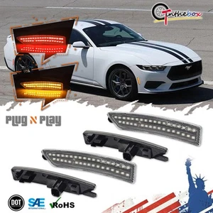 Kit de luz de marcador lateral LED de lente de plástico transparente delantera + trasera para Ford Mustang 24-25 - Imagen 1 de 10
