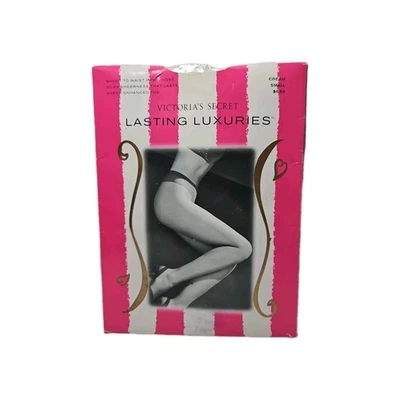 Victoria’s Secret Lasting Luxuries Sheer To Waist CREAM Pantyhose Size S Silky - Image 1 of 4