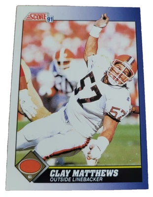 1991 Score #19 Clay Matthews Cleveland Browns NFL Football Card (I5 - Image 1 of 2