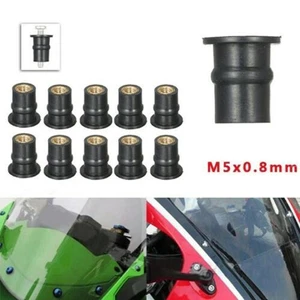 12x14mm Motorcycle M5 Bolts Rubber Nut 5mm Metric Windshield Brass Locknut - Picture 1 of 6