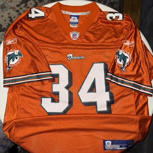 Vintage Reebok NFL Miami Dolphins Ricky Williams #34 Jersey Orange Large - Picture 1 of 14