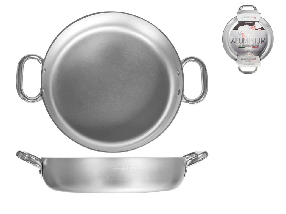 Pentole Agnelli Tegame alluminio 2 Maniglie Cm. 40