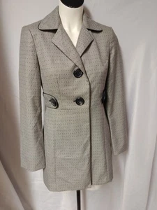 Donna Degnan Button Closure Grey Black Polka Dot Jacket, Size 2 - Picture 1 of 13