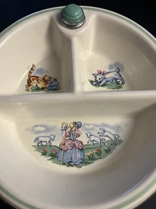Vintage 1940’s Bartsch Hot Water Baby Food Warmer Green Trim Little Bo Peep - Picture 1 of 4