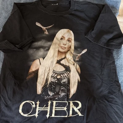 2002 Vintage CHER "Living Proof" Tour Concert T-Shirt BLACK Xl - Image 1 of 4