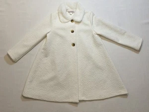 Abrigo largo blanco de tres botones Katie M para niña pequeña. Talla 4 - Imagen 1 de 11