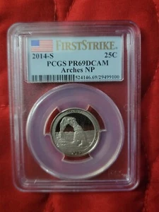 2014 S PCGS First Strike PR69 DCAM Arches National Park Quarter  (C100) - Picture 1 of 2