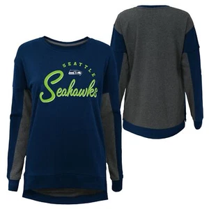 Outerstuff NFL Girls Youth (7-16) Seattle Seahawks In The Mix Crew Neck T-Shirt - Picture 1 of 4
