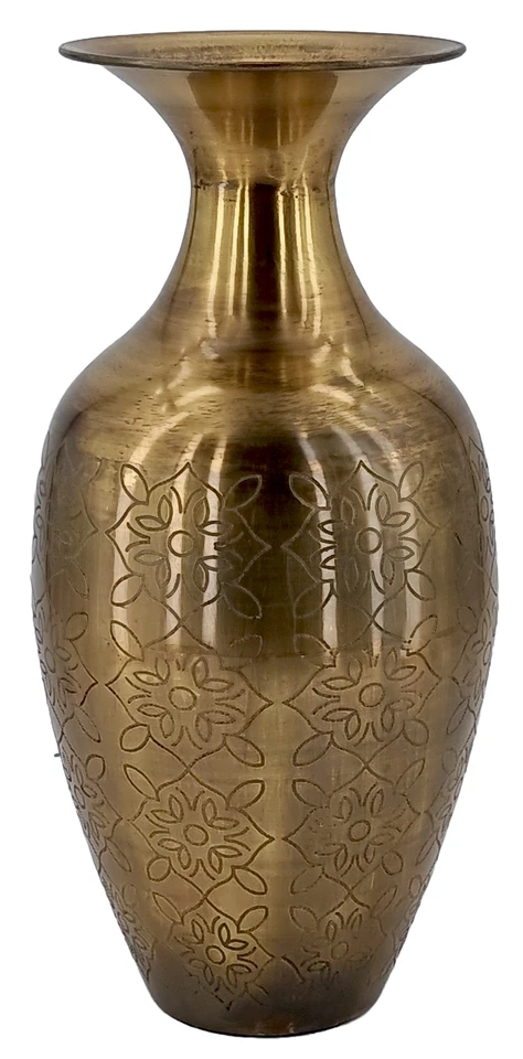 Vase Metall Dekovase Amphore Metallvase Tischvase Tischdeko Muster Massiv gold - Bild 1 von 4