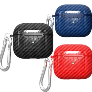 Custodia per Apple AirPods 4 in fibra di carbonio TPU antiurto custodia di ricarica - Foto 1 di 13
