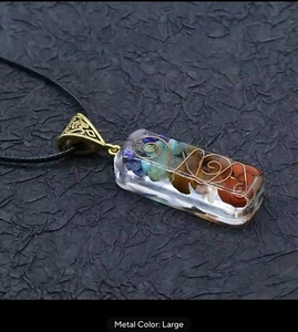 Colorful Necklace Natural Stone Pendant Chakra Crystal Agate Stone Mens Jewelry - Picture 1 of 5