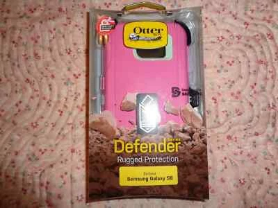 Genuine OtterBox Defender Case & Holster Samsung Galaxy S6 Melon Pop Pink/White - Image 1 of 2