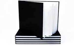 Seawhite Black Cloth Cover Sketchbook 140gsm Landscape A4 - Picture 1 of 1
