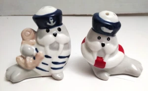 Segel Seelöwen Mini Salz und Pfeffer Set Cracker Fass NEU - Bild 1 von 4