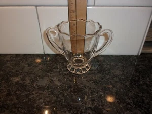 VINTAGE KLARER ZUCKER SERVIERBEHÄLTER - EDEL - ZWEI GRIFFE - - Bild 1 von 5