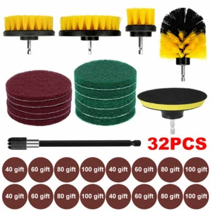 32/22/3x Electric Drill Brush Attachment Set Power Scrubber Cleaning Kit Carpet - Picture 1 of 32