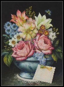 Chart Needlework Crafts DIY - Counted Cross Stitch Patterns - Dutch Flowers - Picture 1 of 2