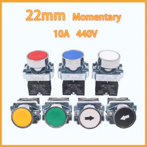 Pushbutton Switch Power Supply 22mm Self-Resetting Momentary Pushbutton 10A 440V - Picture 1 of 16