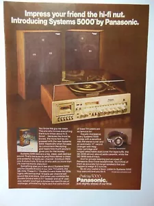 1978 PANASONIC SYSTEMS 5000 APPARECCHIATURE STEREO pubblicità stampa artistica vintage - Foto 1 di 1