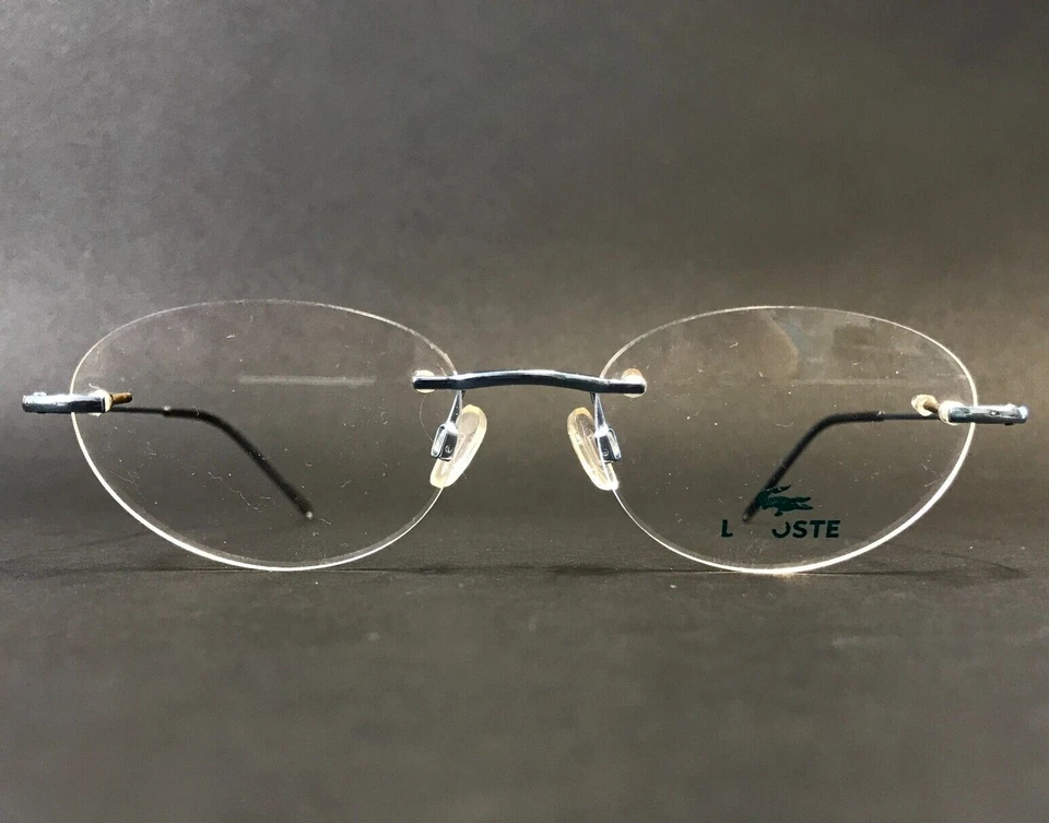 Armações de óculos Lacoste 8024 F1219 metal azul sem aro oval 52-15-135 - Imagem 1 de 4