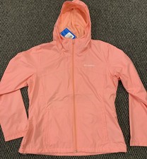Columbia Women's Zuma Stack II 2 Windbreaker Hooded Jacket Pink