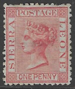 SIERRA LEONE 1872 1d rose-red wmk. crown CC side, mint no gum. SG 7. Cat.£85.