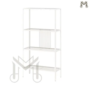 NEW IKEA 4 Tier Stainless Steel Shelving Unit Living Room Metal Shelf Unit White - Picture 1 of 5