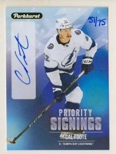 2021 Parkhurst Cal Foote /75 Auto Fall Promo Lightning Upper Deck - Picture 1 of 1