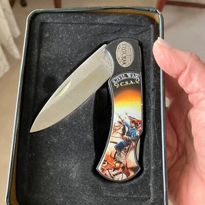 C.S.A. Collection American Civil War Collector Pocket Knife in Tin Box, New - Picture 1 of 6