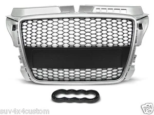 PARE CHOC, CALANDRE, GRILLE AUDI A3 (8P) RS-TYPE 04.08-07.12 SILVER - Imagen 1 de 1