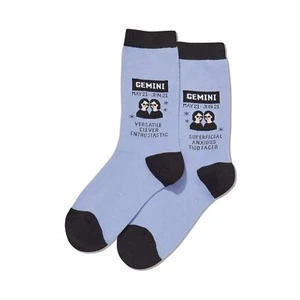 Hot Sox Womens Gemini Zodiac Crew Socks - Picture 1 of 3