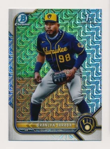 2022 Bowman Chrome Mega Mojo Refractor BCP-15 Branlyn Jaraba Brewers - Picture 1 of 2