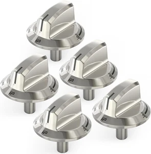 5PCS Pomello per Fornello a Gas in Acciaio Inox Ricambio per Modelli Frigidaire - Foto 1 di 12