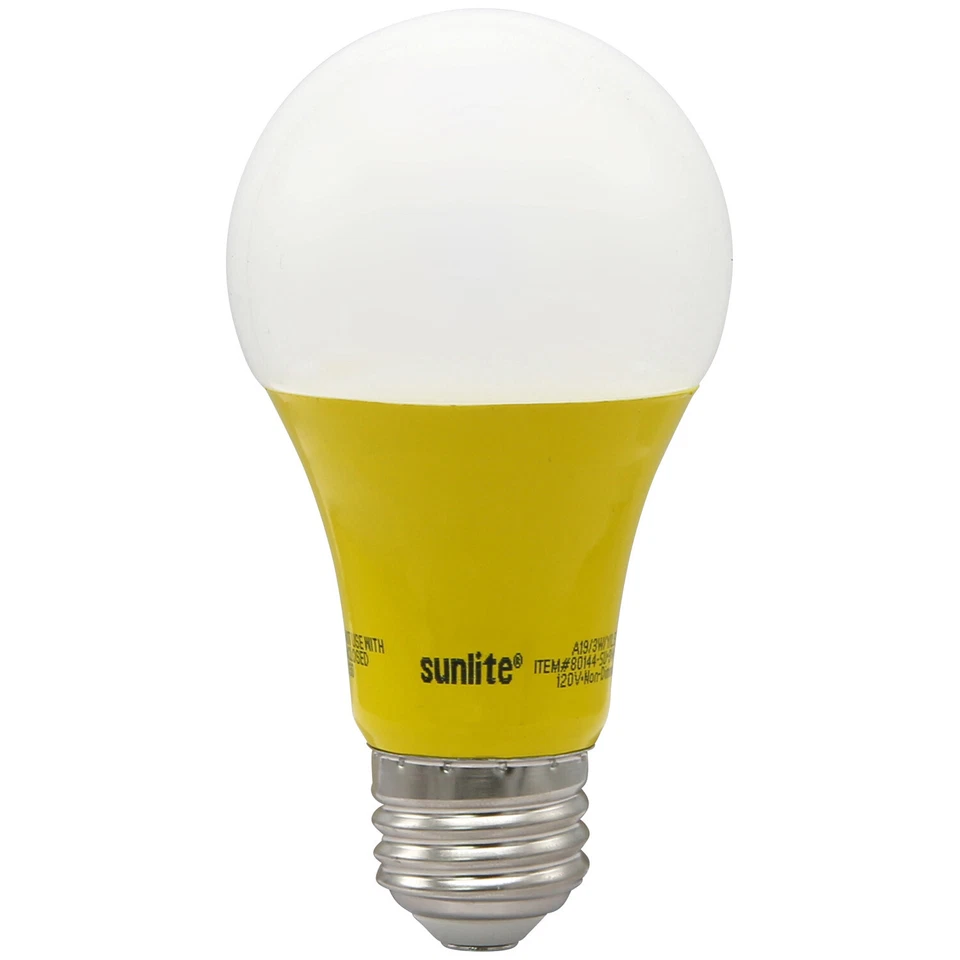 LED A19 Colored Light Bulb 3W, 25W, E26, Party Decoration, 1 Count, Yellow - Image 1 of 1