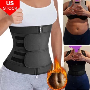 Sauna Sweat Waist Trainer Women Corset Belt Weight Loss Body Shaper Shapewear US - Picture 1 of 49