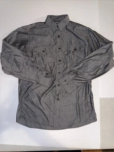Airwalk Shirt Mens Medium Charcoal Button Up Skater Casual Lightweight Pocket - Picture 1 of 10