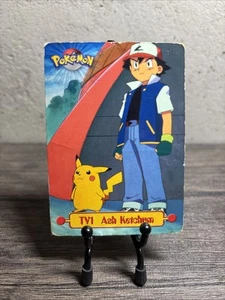 1999 Topps Pokemon TV Animation Edition Series 1 #TV1 Ash Ketchum-Fast Ship-HP! - Picture 1 of 10