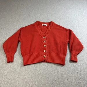Suéter FP Beach Free People Mujer Pequeño Rojo Botón Recortado Cárdigan Boho - Imagen 1 de 7