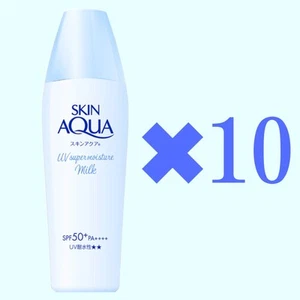 New Rohto SKIN AQUA UV Super Moisture Milk SPF50+ PA++++ 40ml x10 Water Sweat - Picture 1 of 3