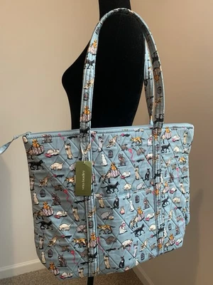 NUEVO CON ETIQUETAS Vera Bradley North South Bolso de Mano Cat's Maullido Arona NUEVO Bolso Grande Viaje Cremallera Superior Foto 1 de 4